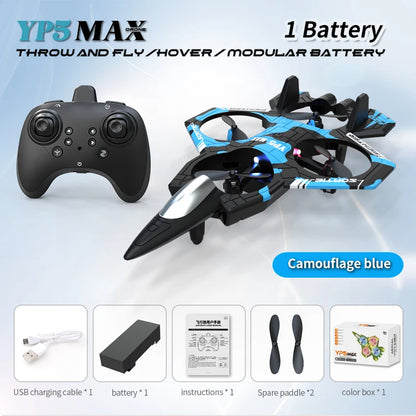 YPS MAX drone with controller and accessories on a light blue background